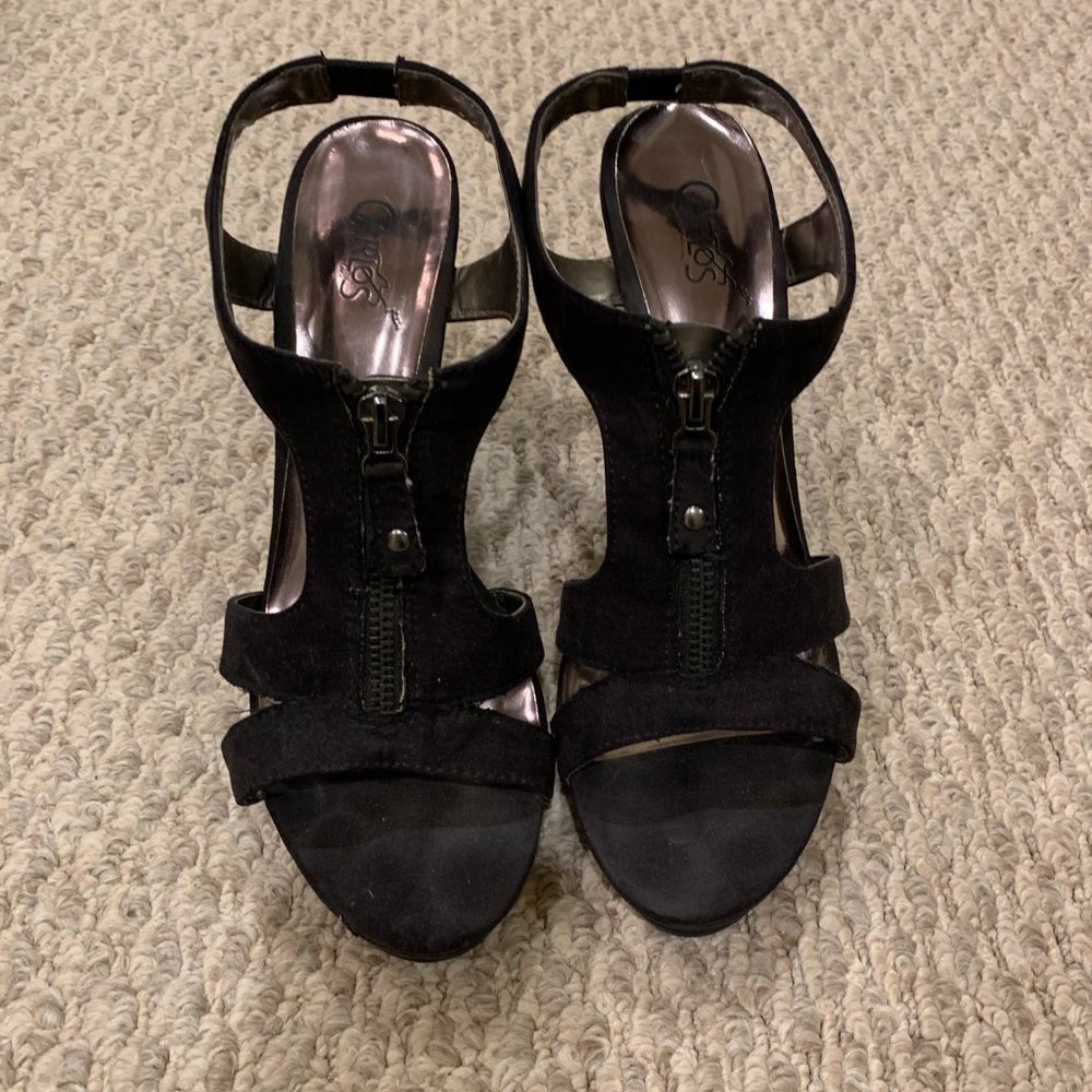 Black Wedges - Suede